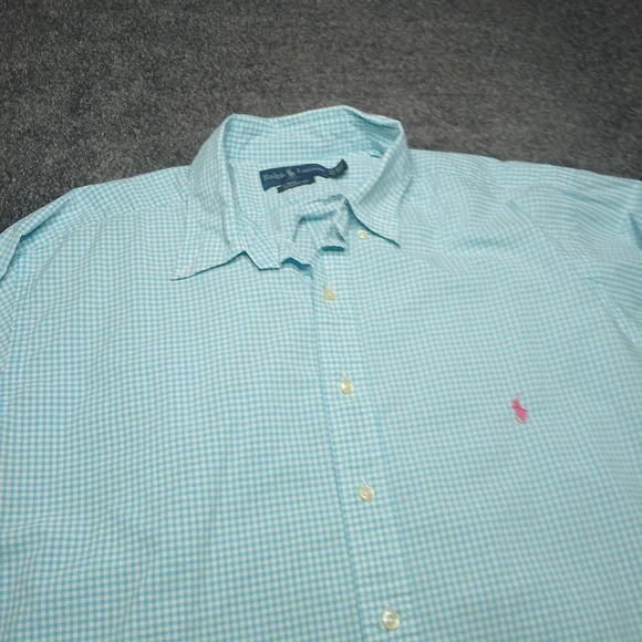 Ralph Lauren Classic Fit Gingham Button Down Shirt XLT Tall - Picture 13 of 13